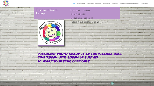 Screenshot of the Ticehurst Young Peoples Recreation Project website
