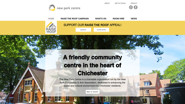 Screenshot of the New Park Community And Arts Association website