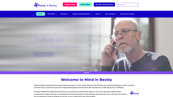 Screenshot of the Mind In Bexley And East Kent Ltd website