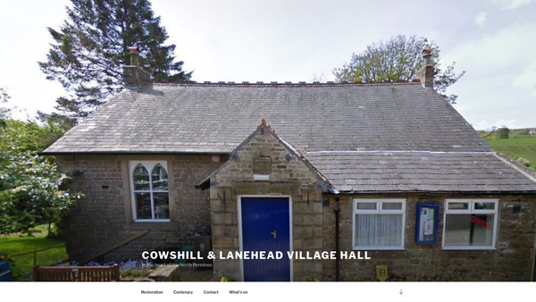 Screenshot of the Cowshill Village Hall website