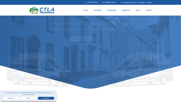 Screenshot of the Community Transport For The Lewes Area website
