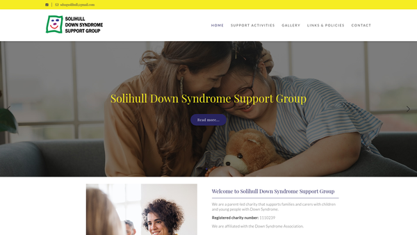 Screenshot of the Solihull Down Syndrome Support Group website