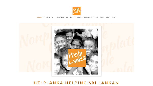 Screenshot of the Help Lanka website