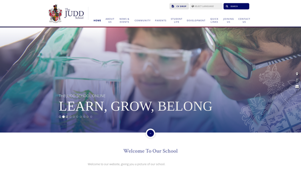 Screenshot of the The Judd School Parents Association website