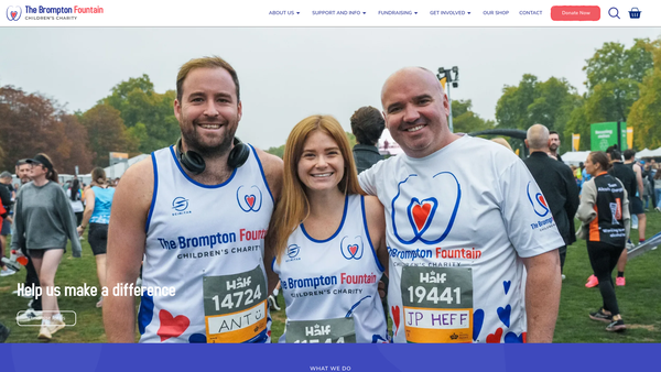 Screenshot of the The Brompton Fountain Royal Brompton & Harefield Family Support Group website