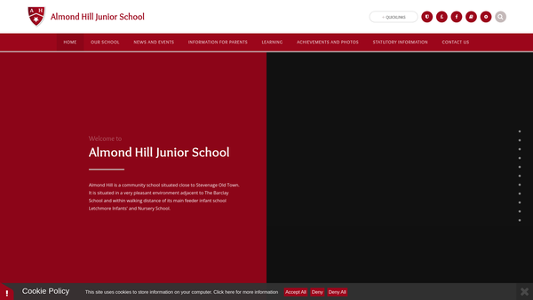 Screenshot of the Friends Of Almond Hill website