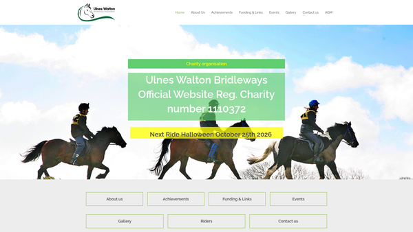 Screenshot of the Ulnes Walton Bridleways Association website