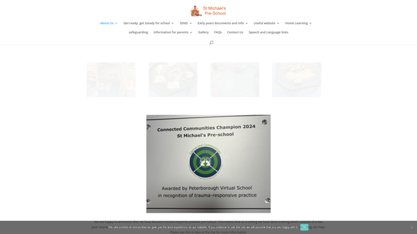 Screenshot of the St Michaels Pre-School website