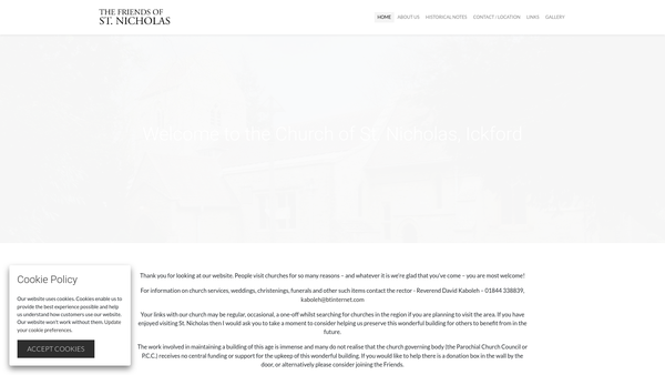 Screenshot of the The Friends Of St Nicholas, Ickford website