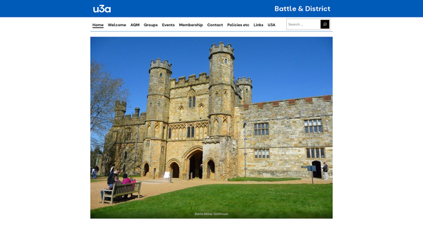 Screenshot of the Battle And District U3A website