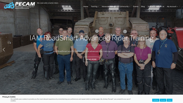 Screenshot of the Peterborough Advanced Motorcyclists website