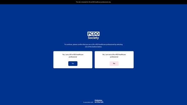 Screenshot of the Primary Care Diabetes Society website