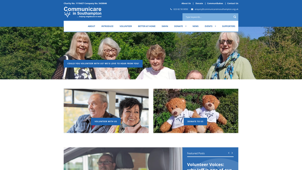 Screenshot of the Communicare In Southampton website