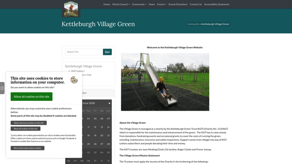 Screenshot of the Kettleburgh Green Trust website
