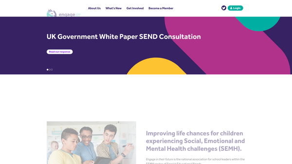 Screenshot of the Engage In Their Future Ltd website