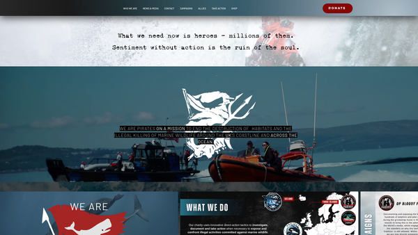 Screenshot of the Captain Paul Watson Foundation UK website