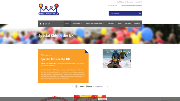 Screenshot of the Special Kids In The UK website