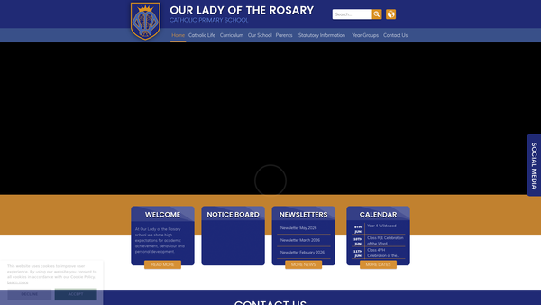 Screenshot of the Our Lady Of The Rosary School (Blackfen) Parents' Association website
