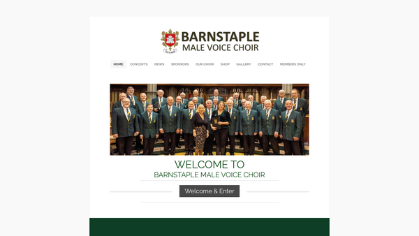 Screenshot of the Barnstaple Male Voice Choir website