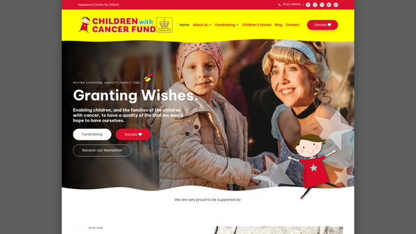 Screenshot of the Children With Cancer Fund (Polegate) website