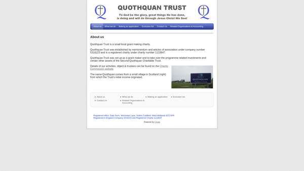 Screenshot of the Quothquan Trust website