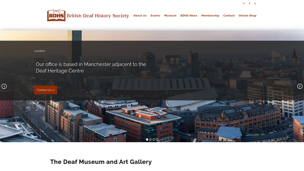 Screenshot of the British Deaf History Society Limited website