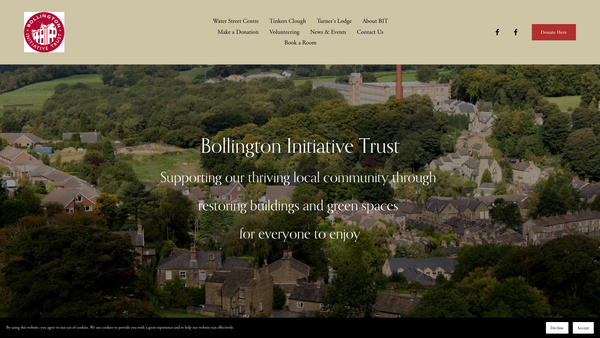 Screenshot of the Bollington Initiative Trust website