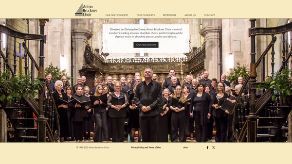 Screenshot of the Anton Bruckner Choir website