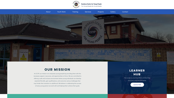 Screenshot of the Cwmbran Centre For Young People website