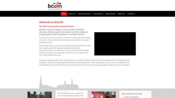 Screenshot of the Black Country Urban Industrial Mission website