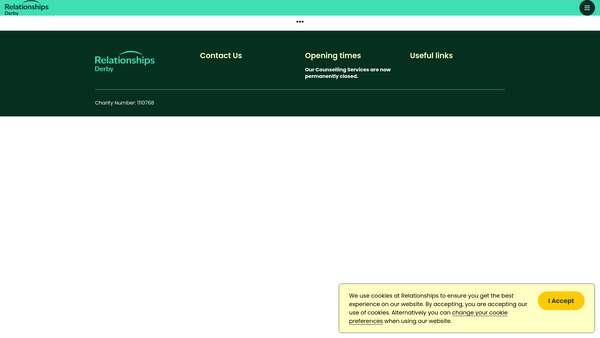 Screenshot of the Relationships Derby website