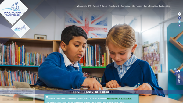 Screenshot of the Page Hill Nursery Buckingham Primary School website