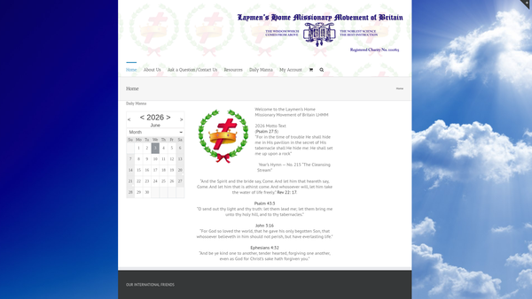 Screenshot of the The Laymen's Home Missionary Movement Of Britain website