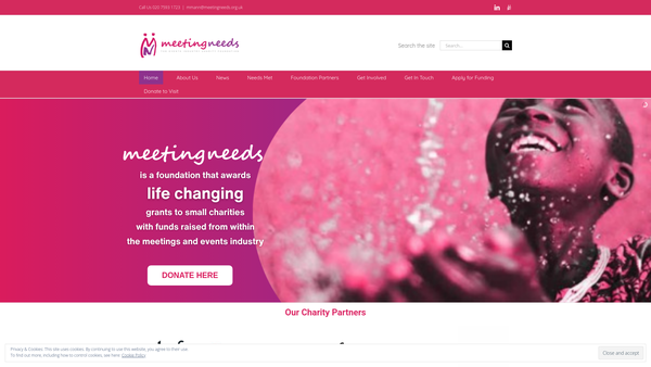 Screenshot of the Meetings Industry Meeting Needs website