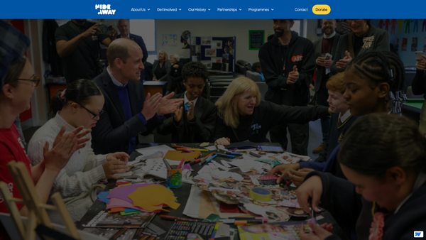 Screenshot of the Hideaway Youth Project Limited website