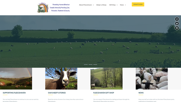 Screenshot of the Fleecehaven website