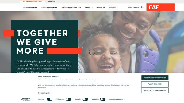 Screenshot of the CAF Global Trustees website