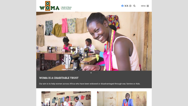 Screenshot of the Woma World Of Music And Arts Assist website