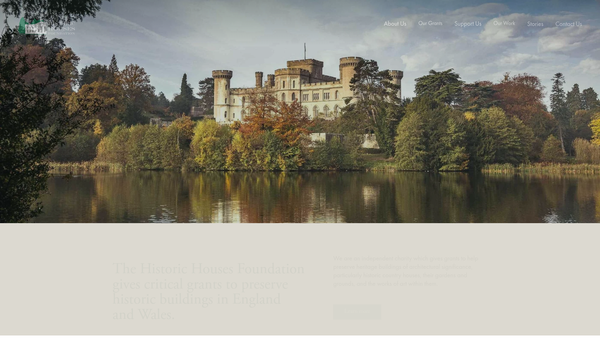 Screenshot of the Historic Houses Foundation website