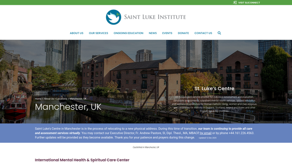 Screenshot of the St Luke's Centre website