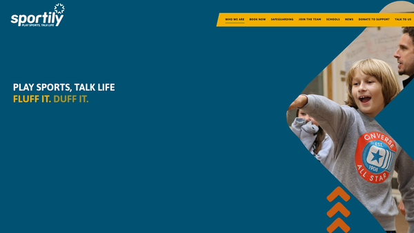 Screenshot of the Sportily website