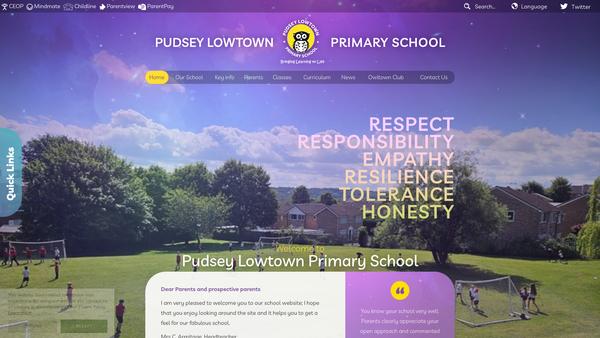 Screenshot of the Pudsey Lowtown Wiseowl Parent, Teacher And Friends Association website