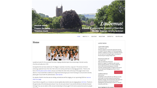 Screenshot of the Laudemus website