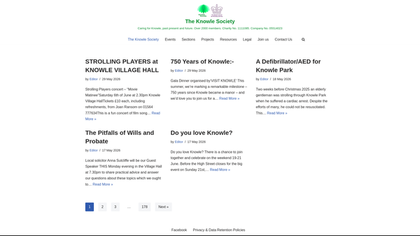 Screenshot of the The Knowle Society website