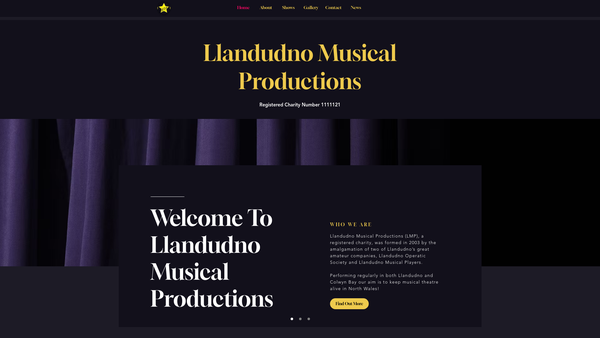 Screenshot of the Llandudno Musical Productions website
