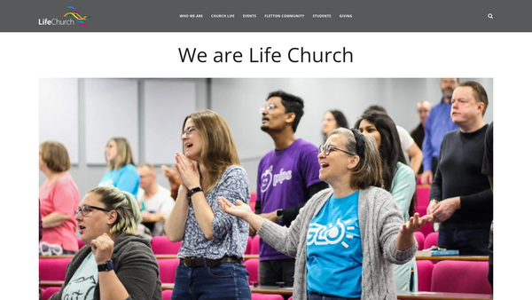 Screenshot of the Life Church (Central England) website