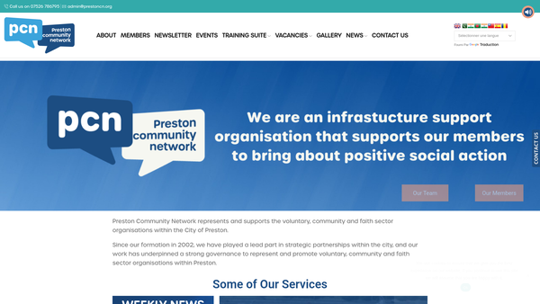 Screenshot of the Preston Community Network website