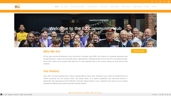 Screenshot of the The Cooke E-Learning Foundation website