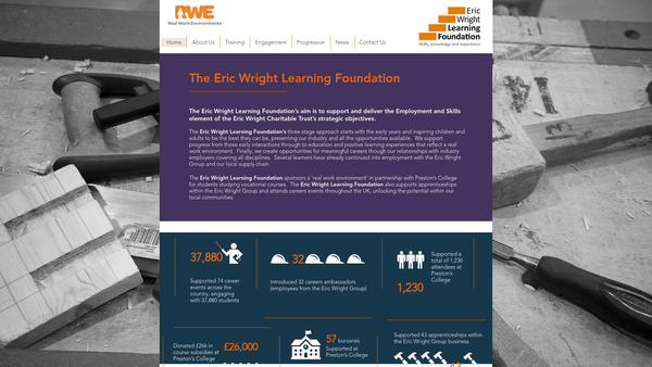 Screenshot of the The Eric Wright Learning Foundation website