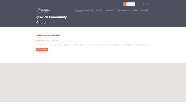 Screenshot of the Ipswich Community Church website